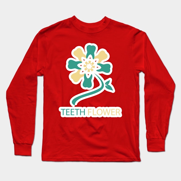 Tooth Flower circle pattern for Dental logo design. Dental care logo design. Long Sleeve T-Shirt by AlviStudio